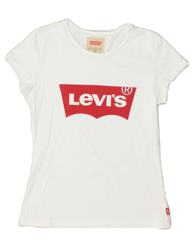 LEVI'S Girls Graphic T-Shirt Top 13-14 Years White | Vintage Levi's | Thrift | Second-Hand Levi's | Used Clothing | Messina Hembry 