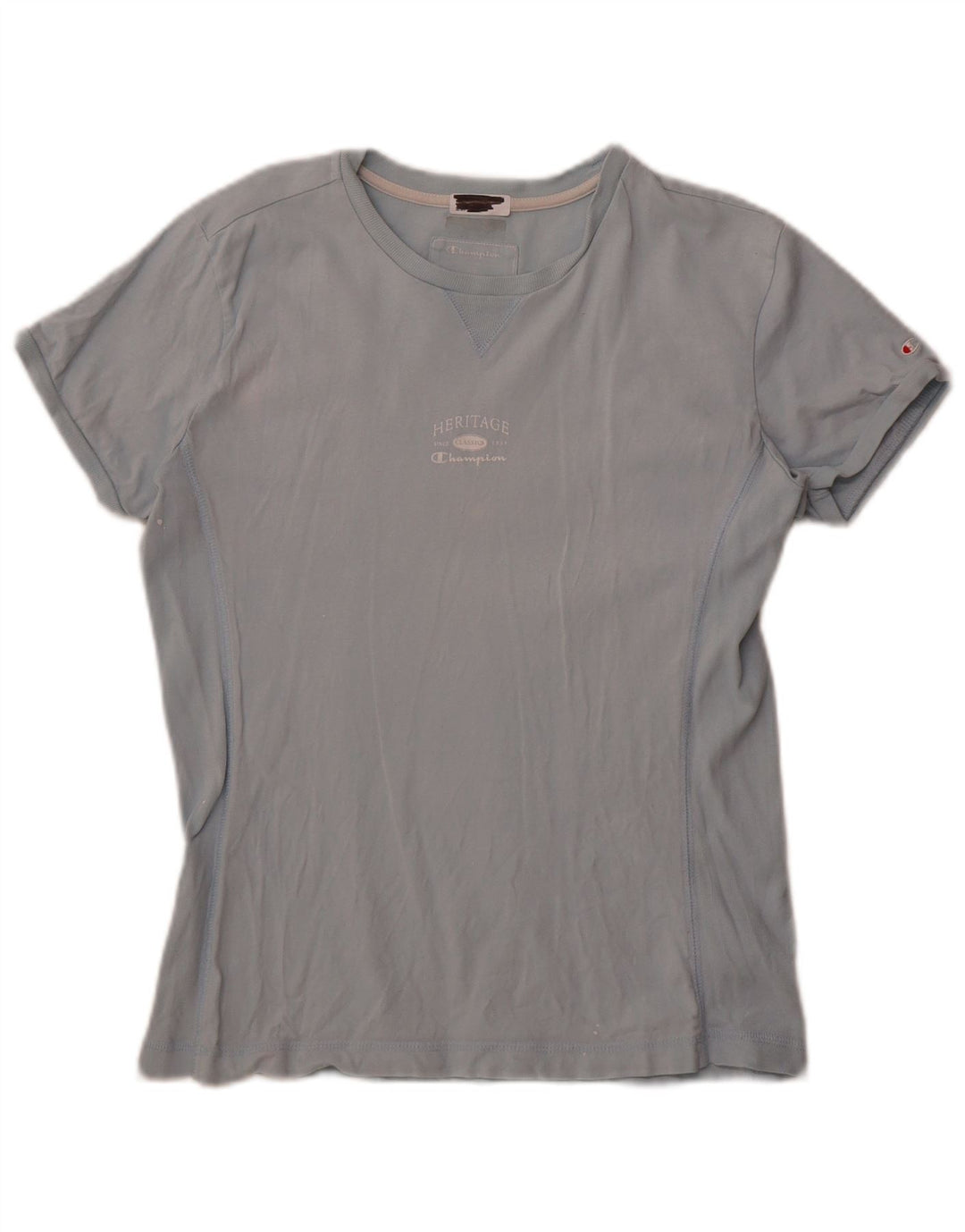 Champion Womens Crop T-Shirt Top UK 18 XL Blue