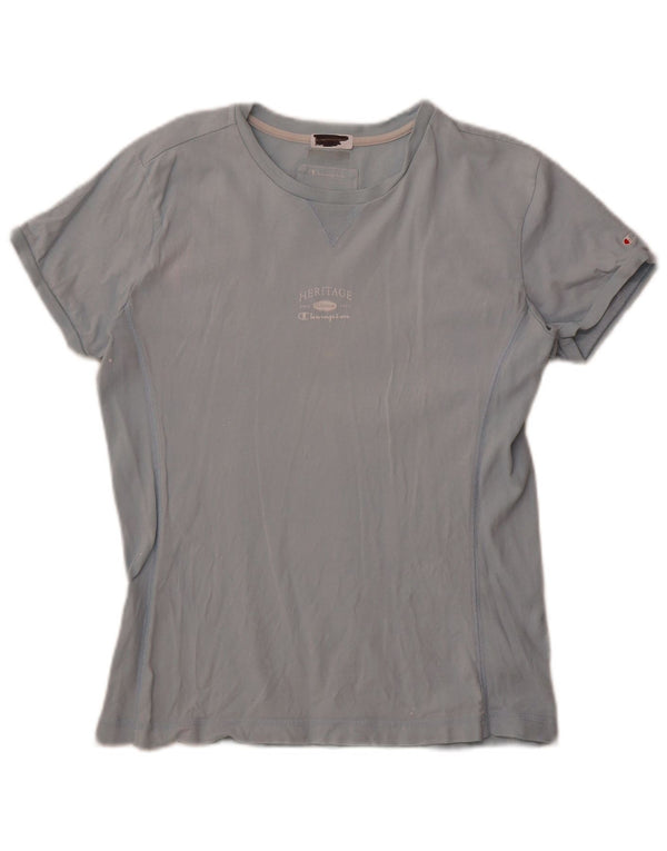 Champion Womens Crop T-Shirt Top UK 18 XL Blue