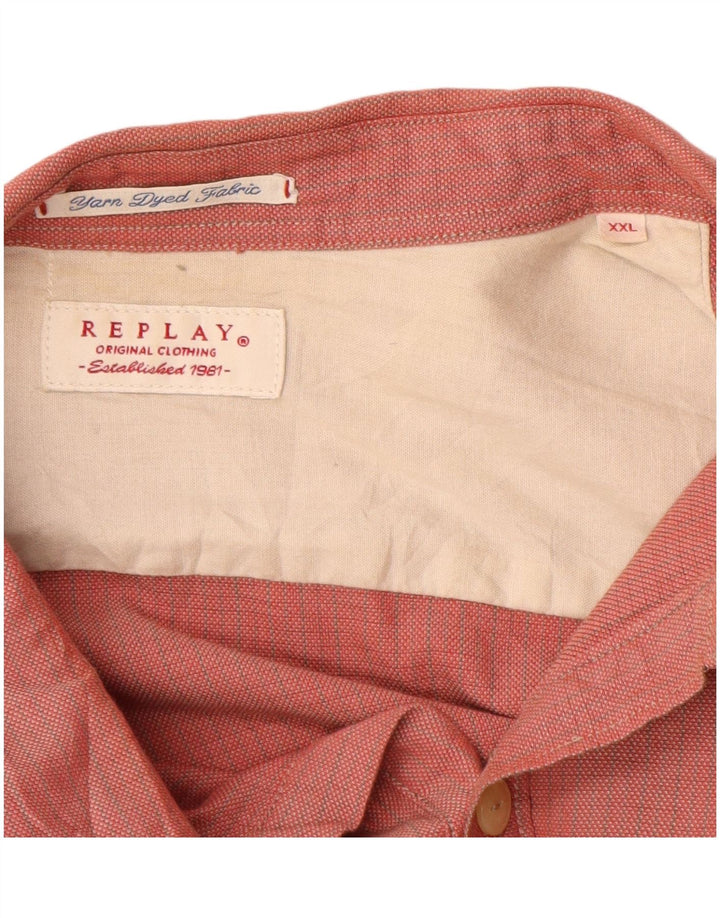 REPLAY Mens Shirt 2XL Red Check Cotton