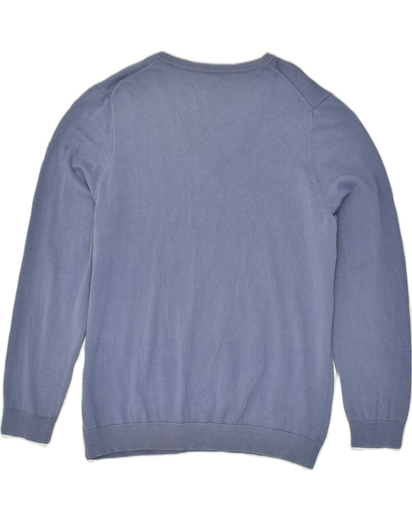 TOMMY HILFIGER Mens Slim Fit V-Neck Jumper Sweater 2XL Blue Cotton | Vintage Tommy Hilfiger | Thrift | Second-Hand Tommy Hilfiger | Used Clothing | Messina Hembry 