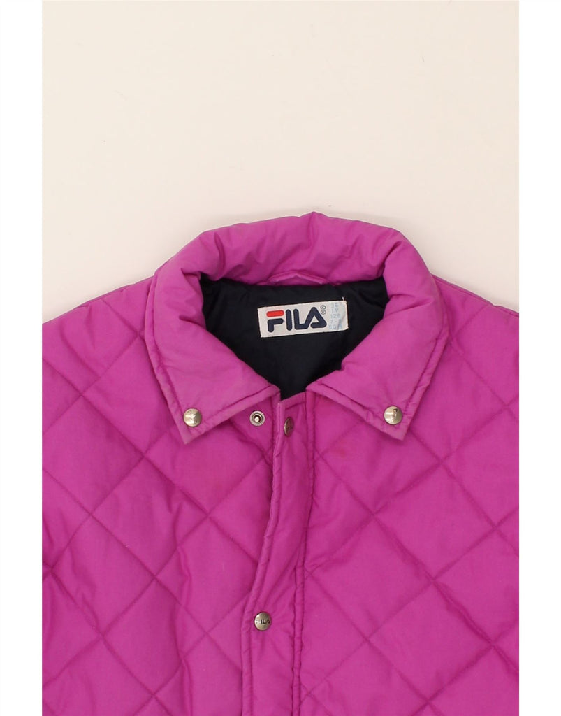 FILA Girls Quilted Jacket 7-8 Years Purple Cotton | Vintage Fila | Thrift | Second-Hand Fila | Used Clothing | Messina Hembry 