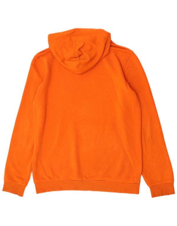 Puma Mens Graphic Hoodie Jumper Small Orange Cotton