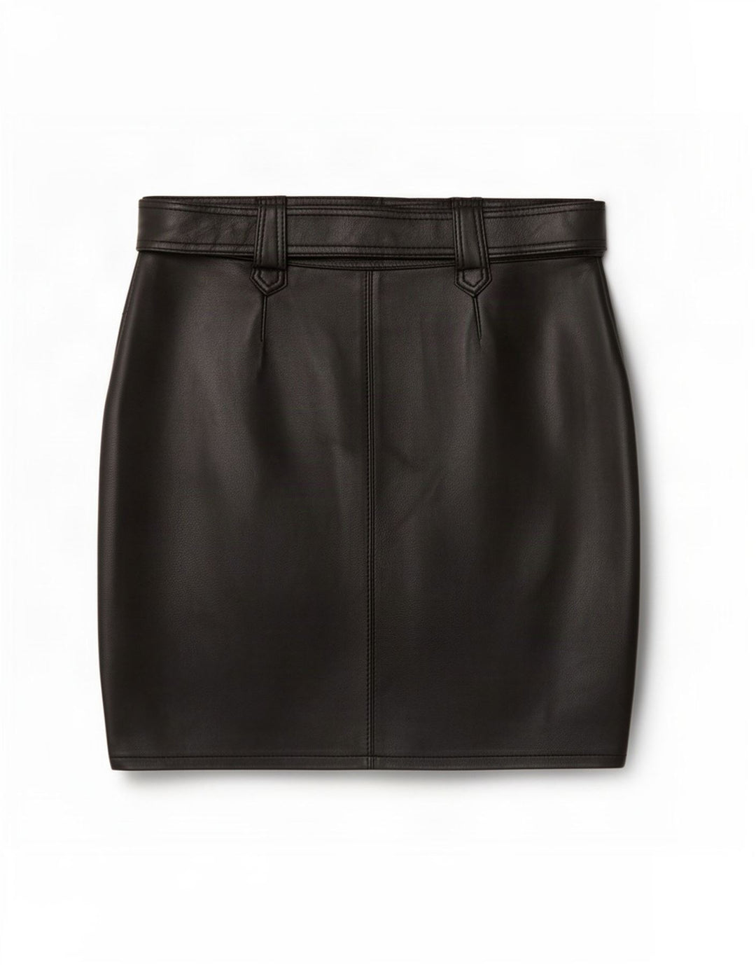 Vintage Womens Mini Leather Skirt Large W34 Black