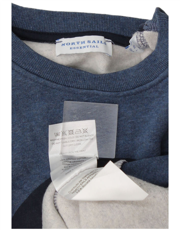 North Sails Mens Graphic Sweatshirt Jumper Large Blue Cotton