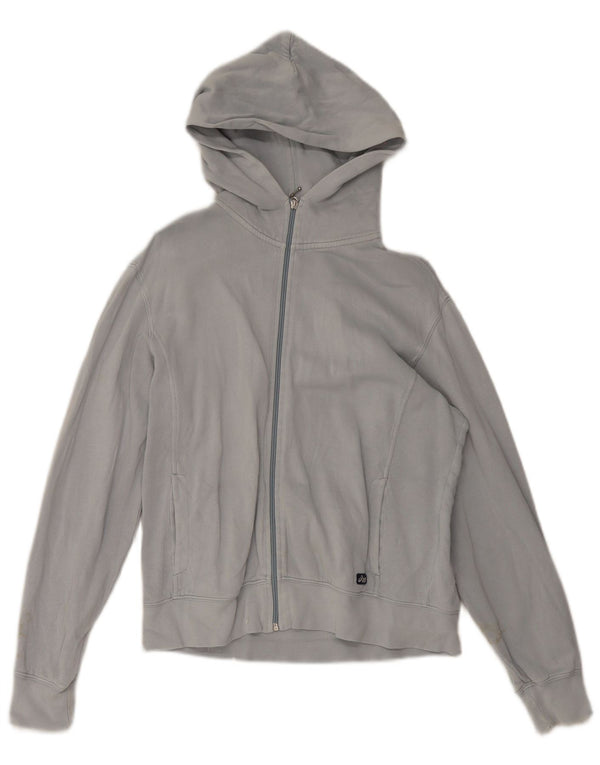 Asics Womens Zip Hoodie Sweater UK 16 Large Grey Cotton