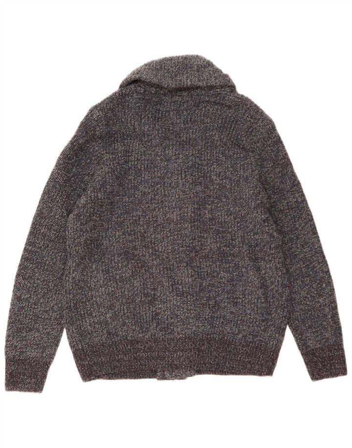 Marks & Spencer Mens Cardigan Sweater Medium Blue Flecked Wool
