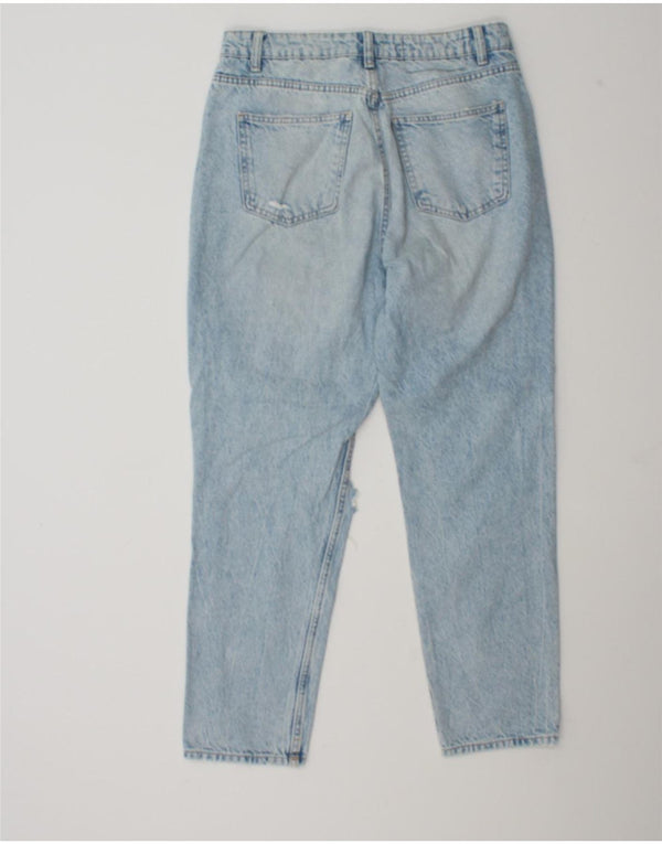 Zara Womens Distressed Tapered Jeans EU 40 Medium W30 L27 Blue Cotton