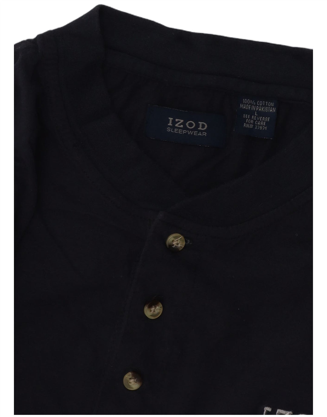 IZOD Mens Top Long Sleeve Large Navy Blue Cotton
