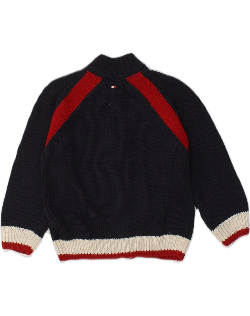 TOMMY HILFIGER Boys Graphic Cardigan Sweater 6-7 Years XL  Navy Blue | Vintage Tommy Hilfiger | Thrift | Second-Hand Tommy Hilfiger | Used Clothing | Messina Hembry 