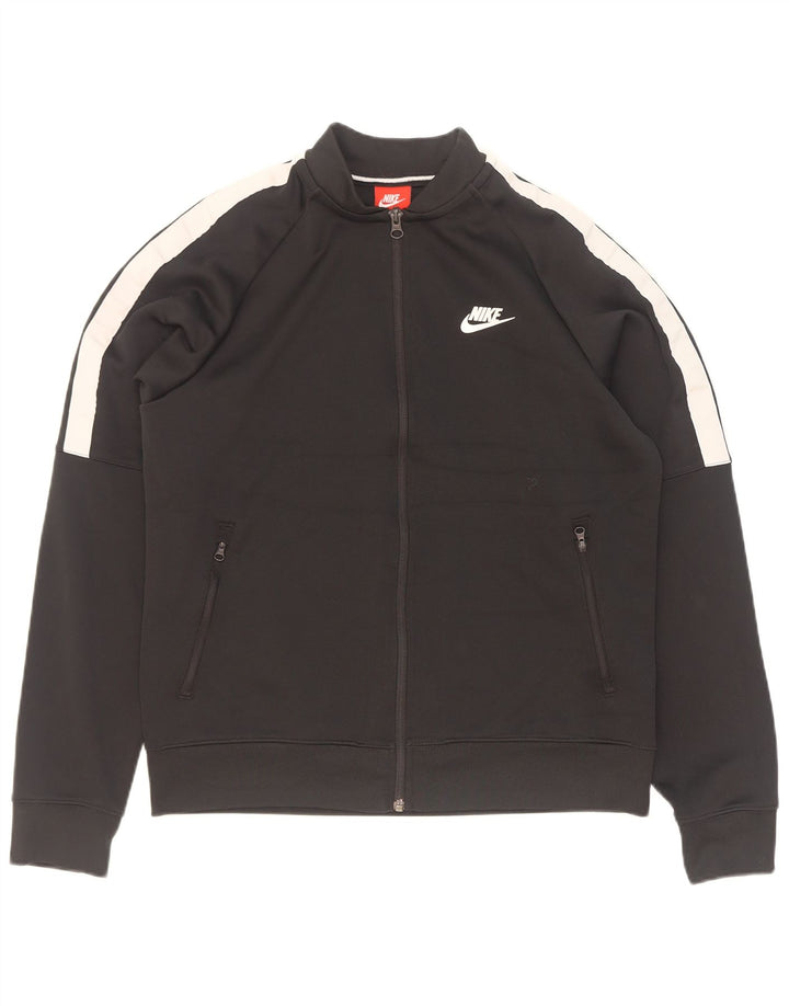Nike Mens Tracksuit Top Jacket Medium Black Colourblock Polyester