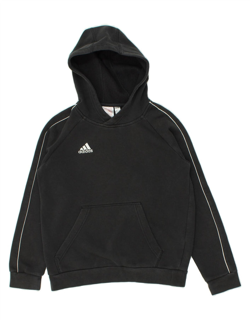 ADIDAS Boys Hoodie Jumper 11-12 Years Black Cotton | Vintage Adidas | Thrift | Second-Hand Adidas | Used Clothing | Messina Hembry 