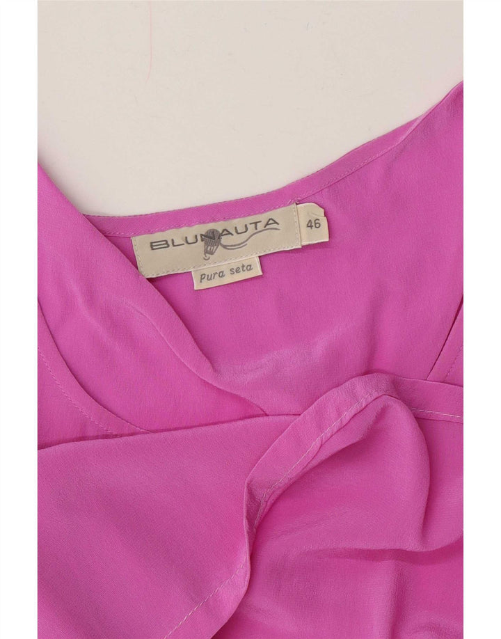 Blunauta Womens Sleeveless Blouse Top IT 46 Large Pink Silk