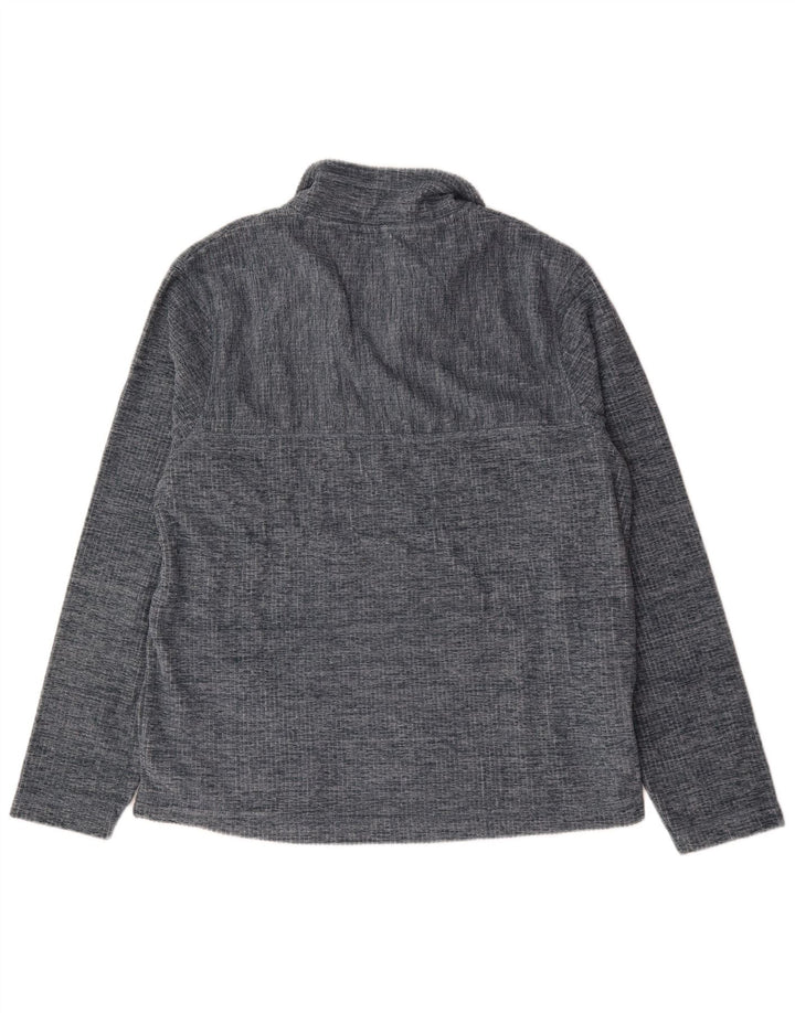 WEIRD FISH Mens Zip Neck Sweatshirt Jumper UK 18 XL Grey Flecked Polyester