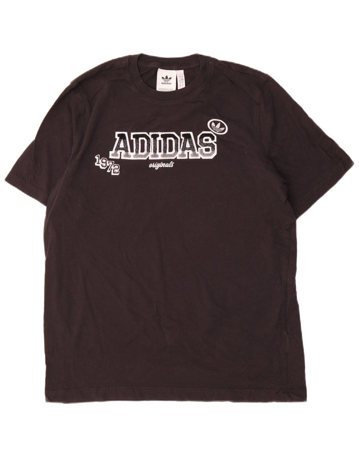 Adidas Mens Graphic T-Shirt Top Large Black Cotton