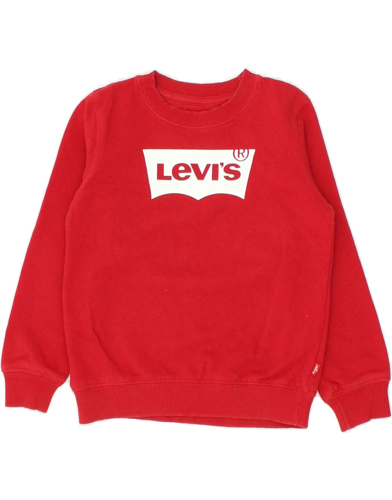 LEVI'S Boys Graphic Sweatshirt Jumper 3-4 Years Red | Vintage Levi's | Thrift | Second-Hand Levi's | Used Clothing | Messina Hembry 