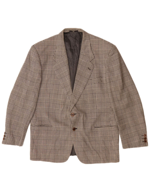 Valentino Mens 2 Button Blazer Jacket UK 40 Large Grey Check