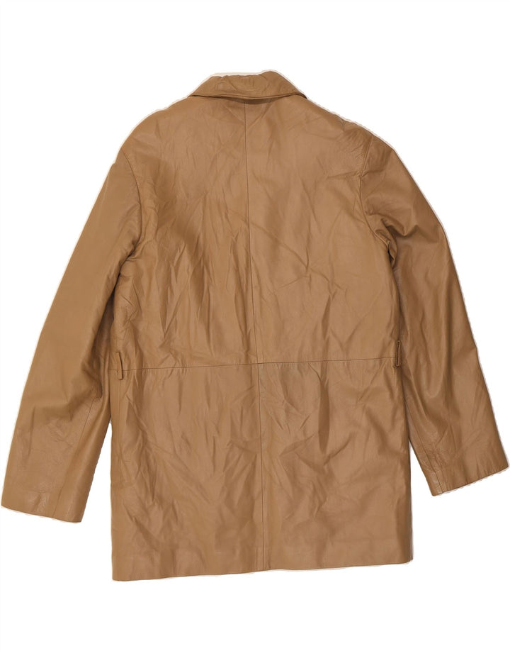 VINTAGE Mens Leather Coat UK 40 Large Brown Vintage Vintage and Second-Hand Vintage from Messina Hembry 