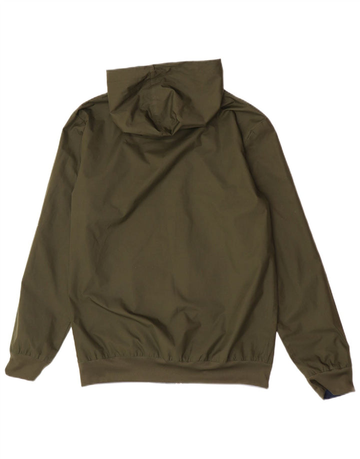 Adidas Mens Hooded Bomber Reversible Jacket UK 36 Small Khaki Polyester