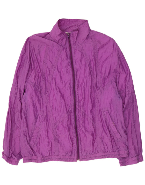 Vintage Mens Tracksuit Top Jacket Large Purple Polyamide