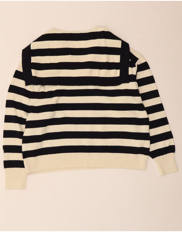 Zara Womens Oversized Roll Neck Jumper Sweater UK 10 Small Black Striped