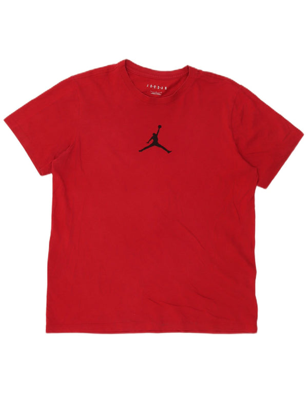Jordan Mens T-Shirt Top Large Red Cotton