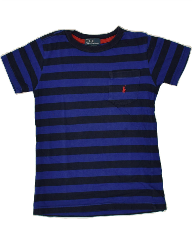 POLO RALPH LAUREN Boys T-Shirt Top 5-6 Years Navy Blue Striped Cotton | Vintage Polo Ralph Lauren | Thrift | Second-Hand Polo Ralph Lauren | Used Clothing | Messina Hembry 