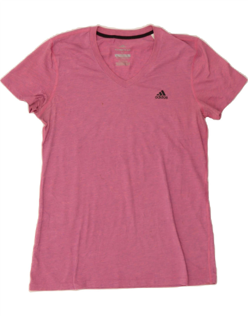 ADIDAS Womens T-Shirt Top UK 12 Medium Pink Polyester Vintage Adidas and Second-Hand Adidas from Messina Hembry 
