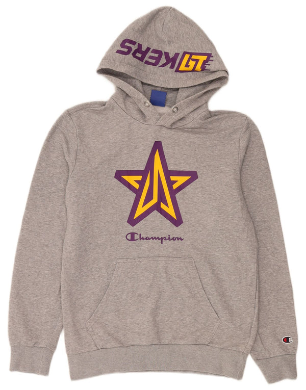Champion Mens Los Angeles Lakers Graphic Hoodie Jumper Medium Grey Flecked