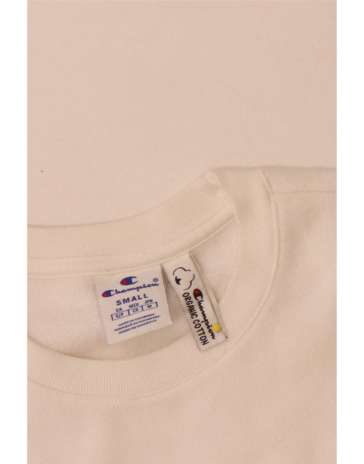 Champion Mens Sweatshirt Jumper Small White Cotton