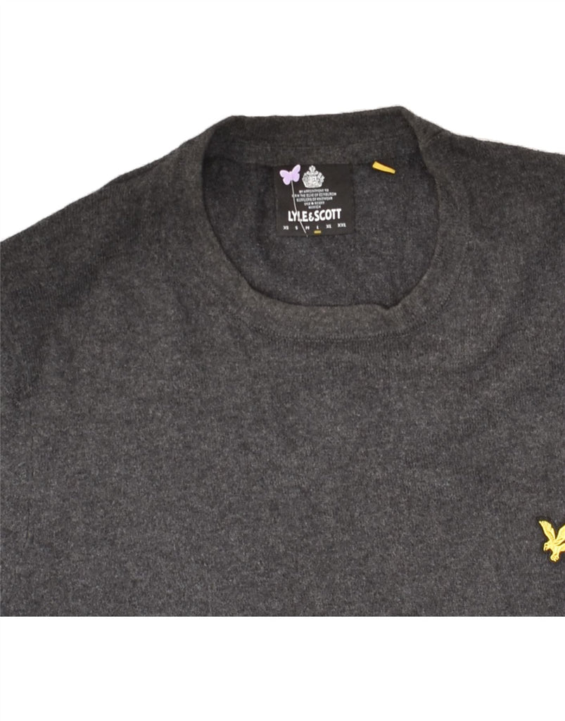 LYLE & SCOTT Mens Crew Neck Jumper Sweater Large Grey Cotton | Vintage Lyle & Scott | Thrift | Second-Hand Lyle & Scott | Used Clothing | Messina Hembry 