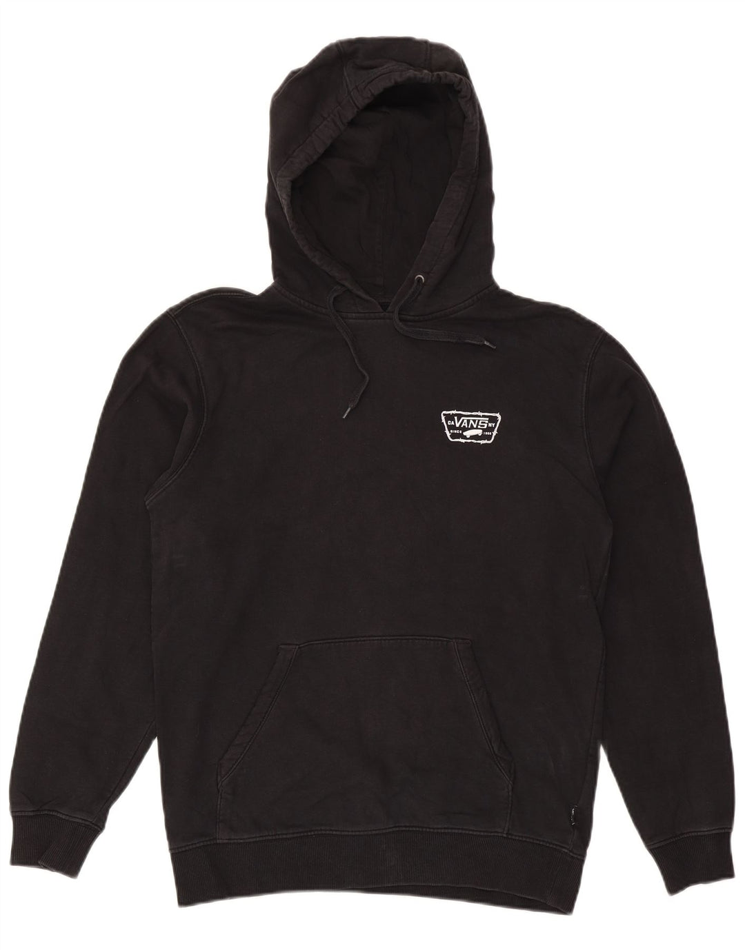 Vans Mens Graphic Hoodie Jumper Small Black Cotton