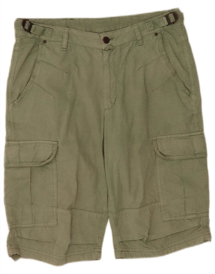 Champion Mens Cargo Shorts Medium W30  Green Cotton