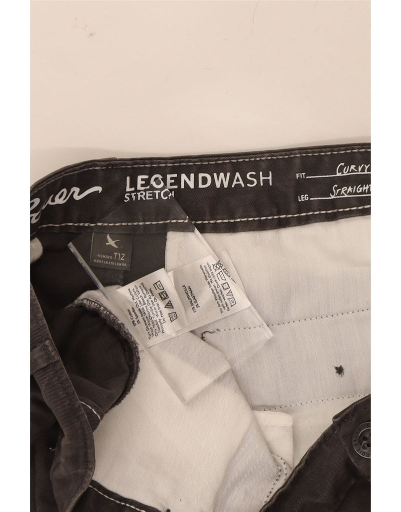 EDDIE BAUER Womens Curvy Straight Casual Trousers US 12 Large W34 L35 Grey Vintage Eddie Bauer and Second-Hand Eddie Bauer from Messina Hembry 