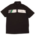 TRAVIS MATHEW Mens Graphic Polo Shirt XL Black Colourblock Polyester