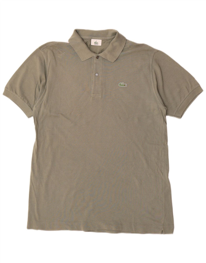 LACOSTE Mens Polo Shirt Size 4 Medium Khaki Cotton