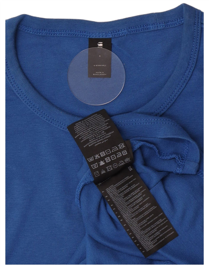 G-Star Mens T-Shirt Top Small Blue Cotton