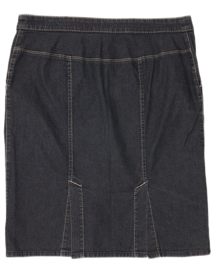 TRUSSARDI Womens Denim Skirt IT 46 Large W32  Navy Blue Cotton