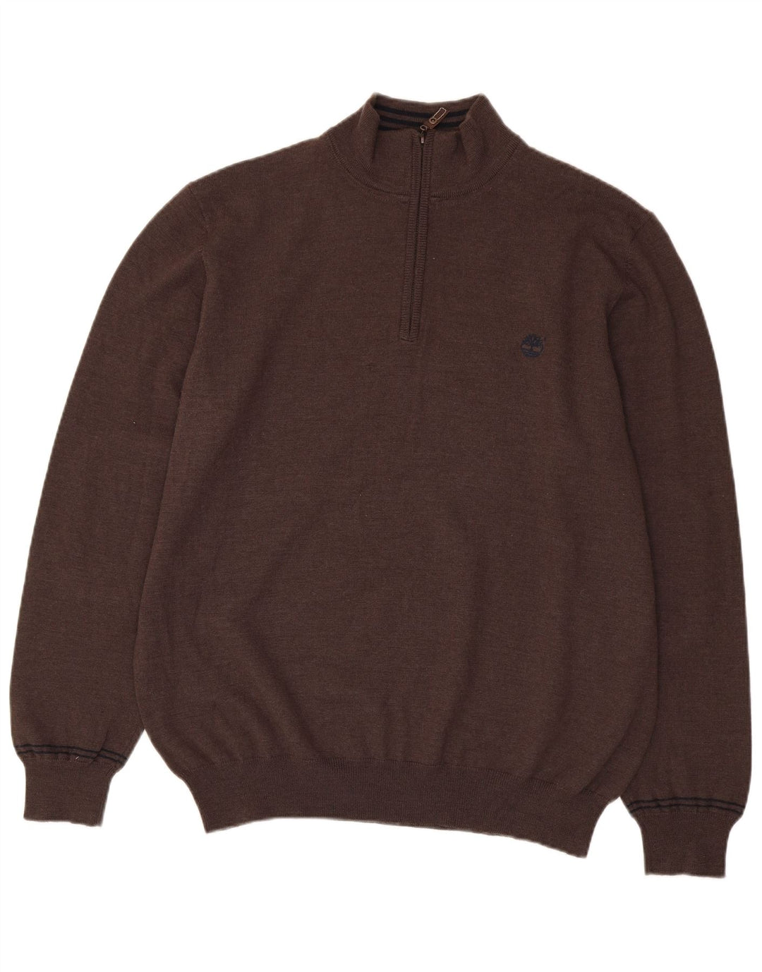 Timberland Mens Regular Fit Zip Neck Jumper Sweater 3XL Brown