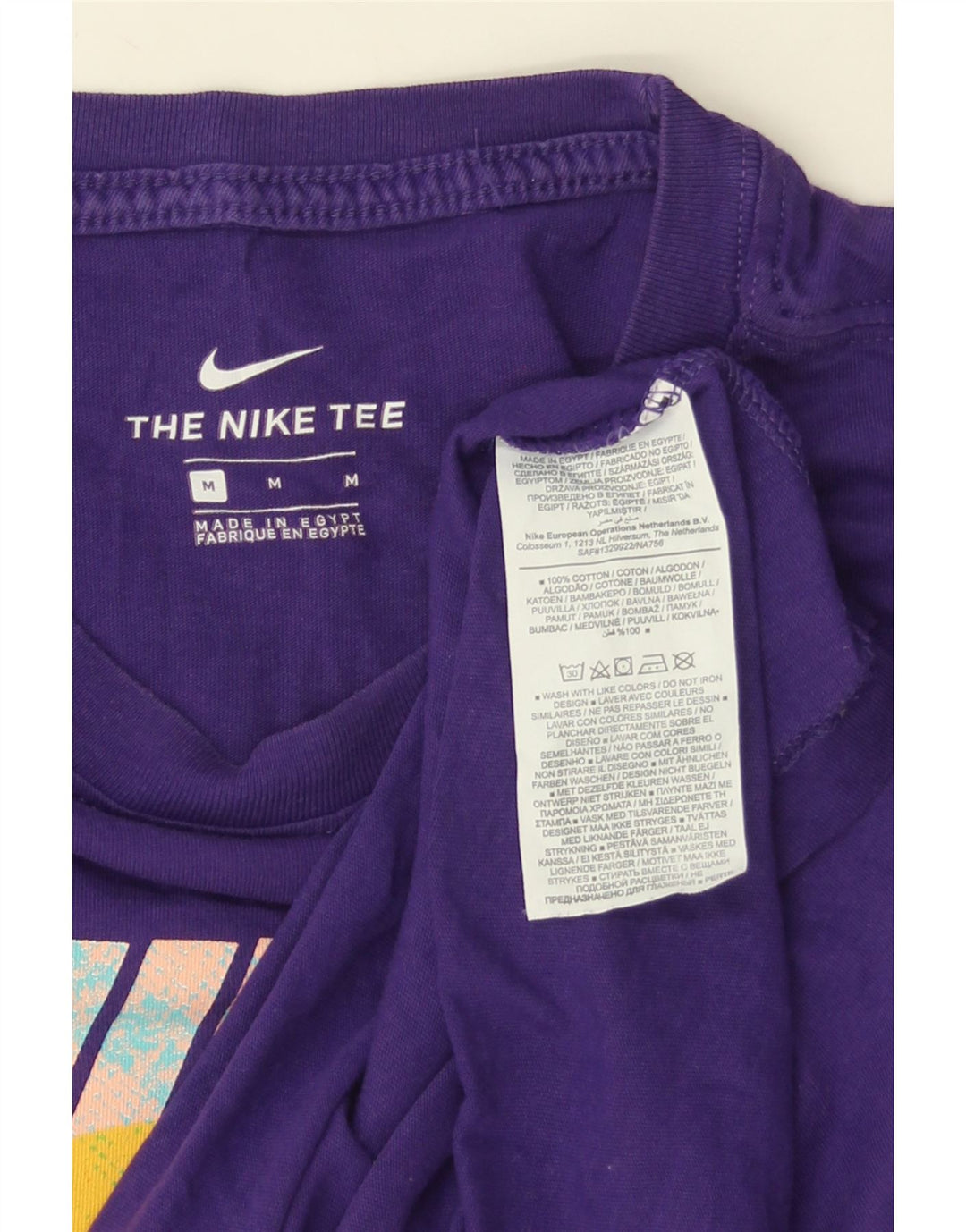 NIKE Mens Graphic T-Shirt Top Medium Purple Cotton