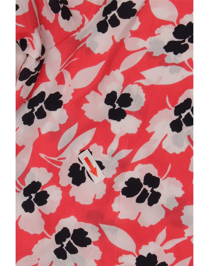 Marks & Spencer Womens Oversized Shirt Blouse UK 18 XL Red Floral Polyester