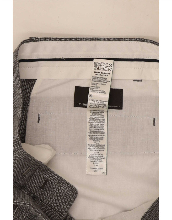 Marks & Spencer Mens Regular Suit Trousers W32 L29 Grey Houndstooth