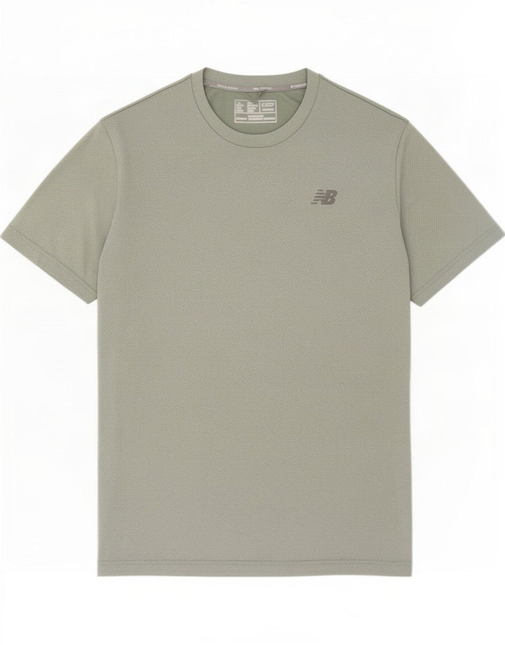 New Balance Mens T-Shirt Top Medium Green Polyester
