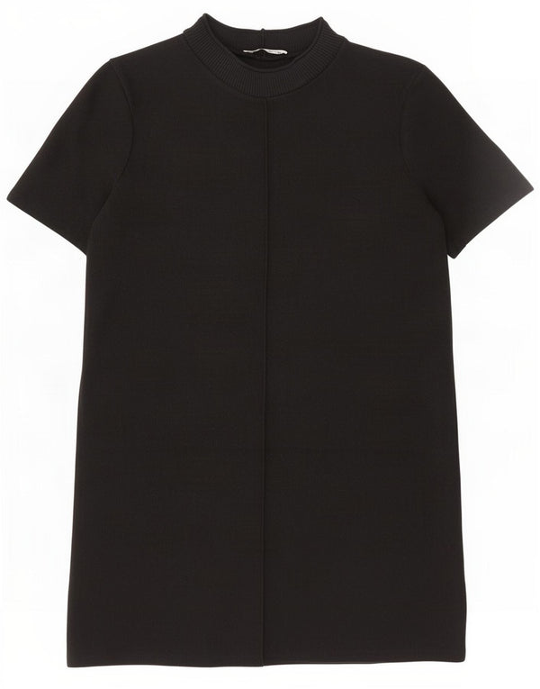 Zara Womens Jumper Dress UK 10 Small Black Polyester
