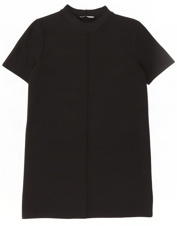 Zara Womens Jumper Dress UK 10 Small Black Polyester