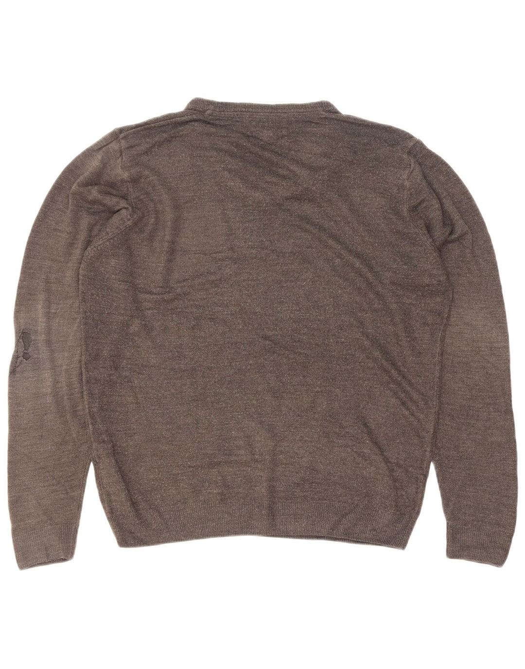 Marks & Spencer Mens V-Neck Jumper Sweater Medium Grey Acrylic