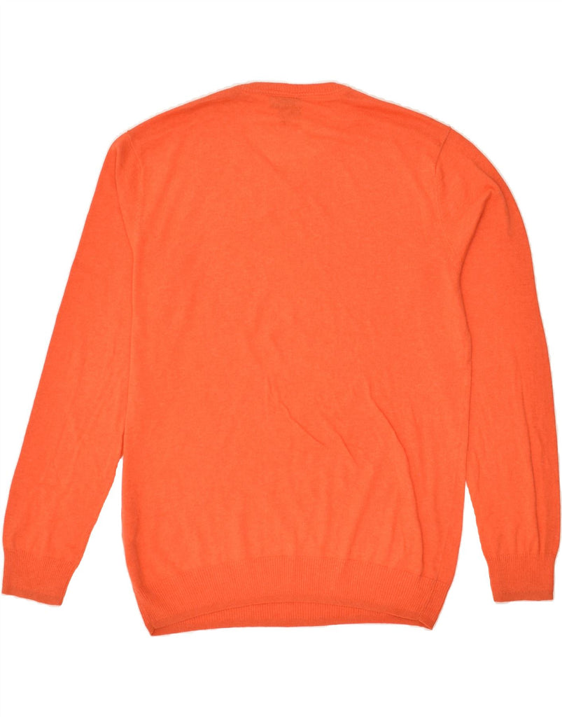 QUIKSILVER Mens V-Neck Jumper Sweater Large Orange Cotton | Vintage Quiksilver | Thrift | Second-Hand Quiksilver | Used Clothing | Messina Hembry 