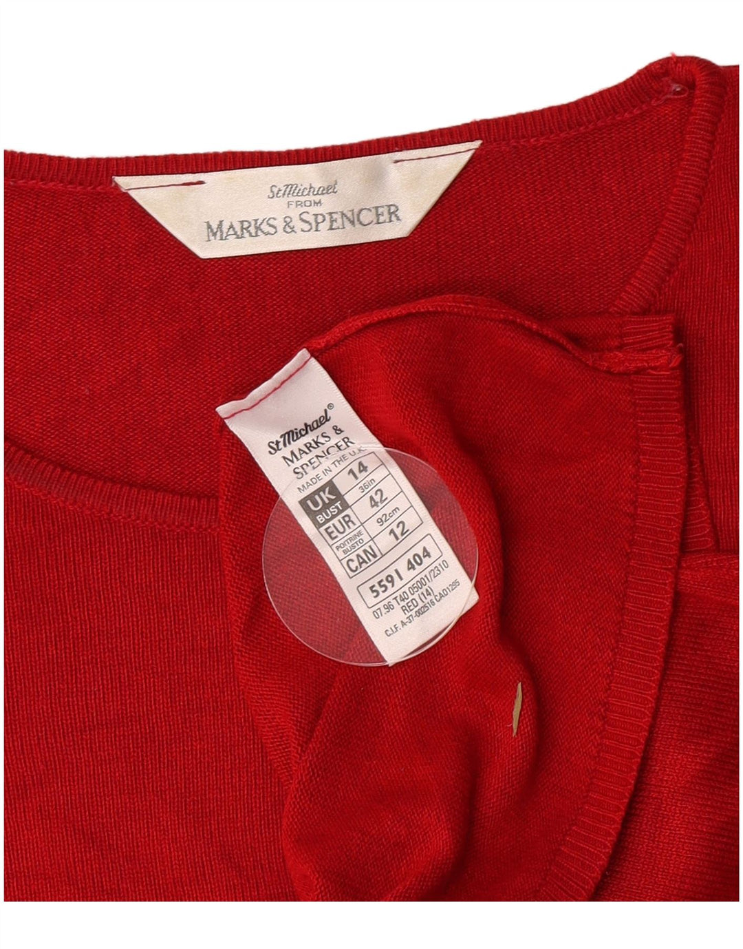 Marks & Spencer Womens T-Shirt Top UK 14 Large  Red Viscose