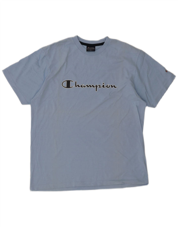 Champion Mens Graphic T-Shirt Top Large Blue