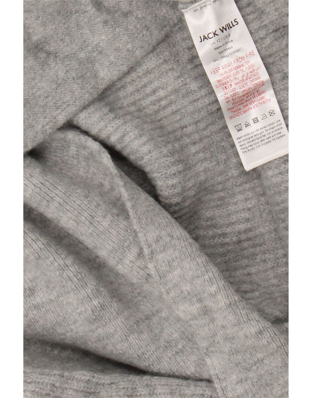 Jack Wills Womens Oversized Longline Cardigan Sweater UK 12 Medium Grey